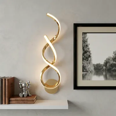 Modern Spiral LED Wall Light – Gold Decorative Wall Lamp