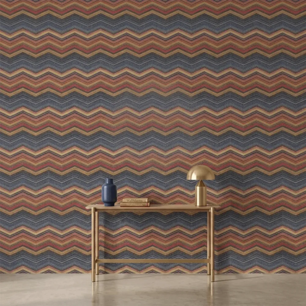 Multicolour Chevron Geometric Luxury Wallpaper