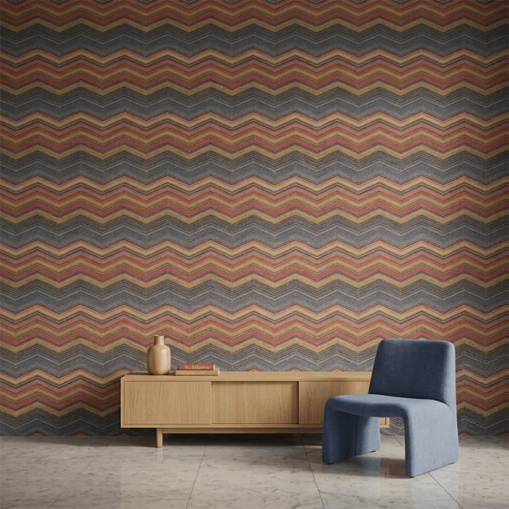 Multicolour Chevron Geometric Luxury Wallpaper