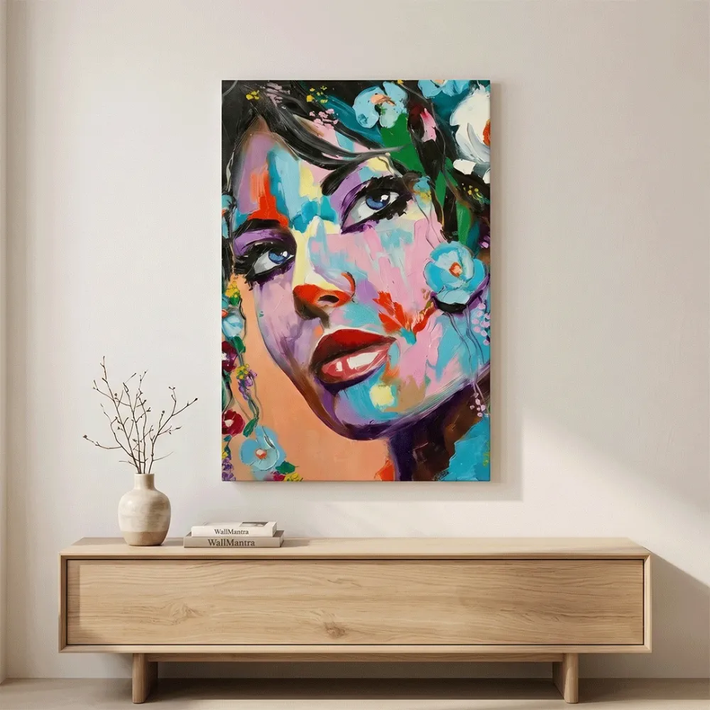 Mysterious Flower Girl Framed Wall art