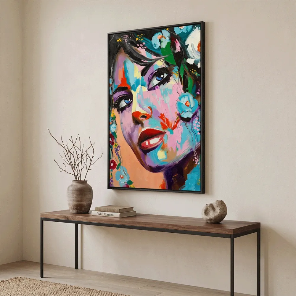 Mysterious Flower Girl Framed Wall art