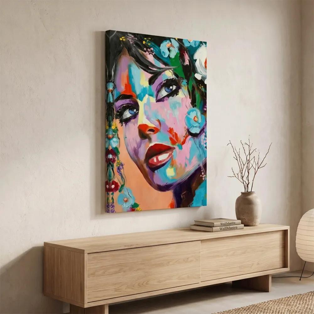 Mysterious Flower Girl Framed Wall art