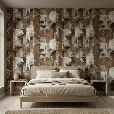 Mystique Brown Abstract Wallpaper