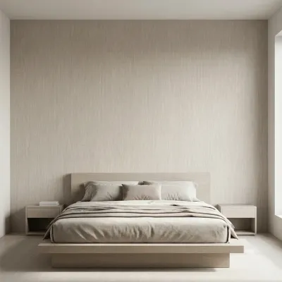 Natural Beige Linen Texture Wallpaper