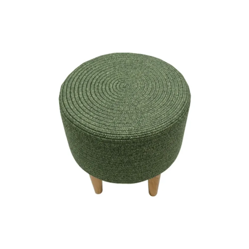 Olive Haven Indoor Round Braided Pouffe Stool 