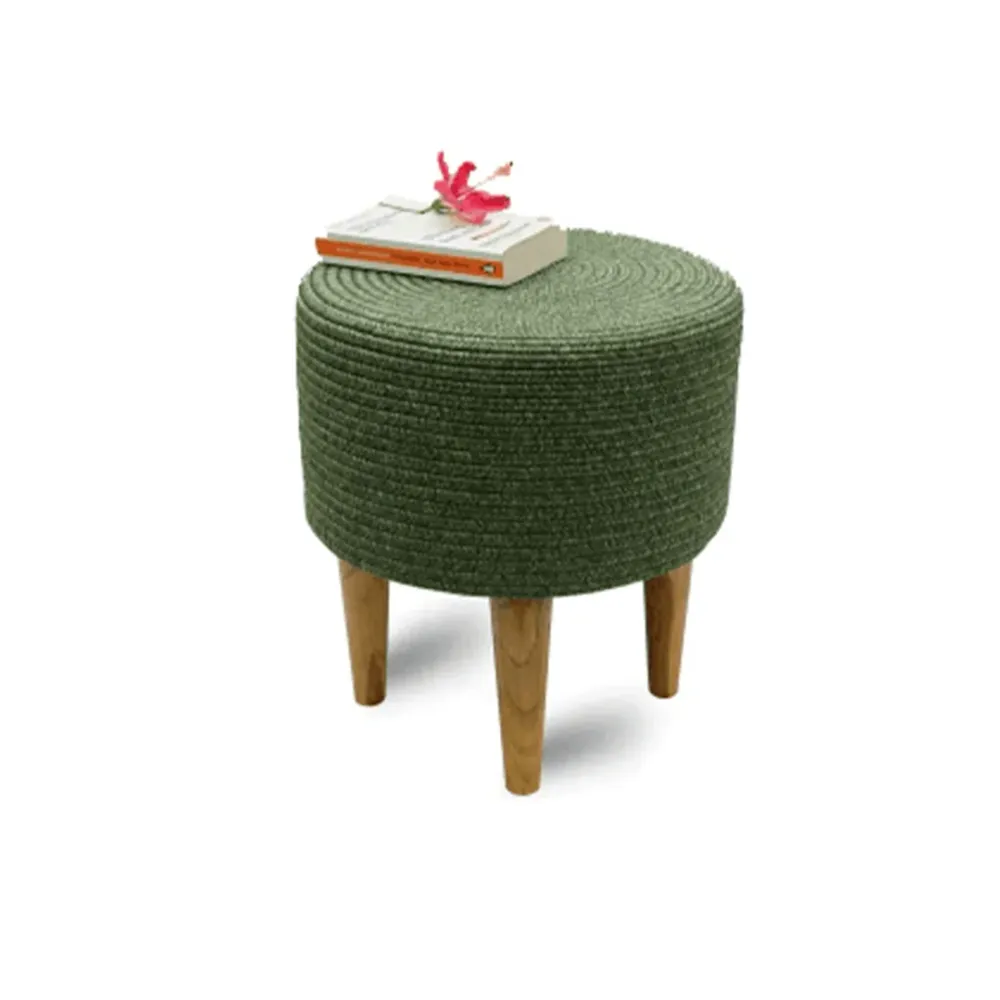 Olive Haven Indoor Round Braided Pouffe Stool 
