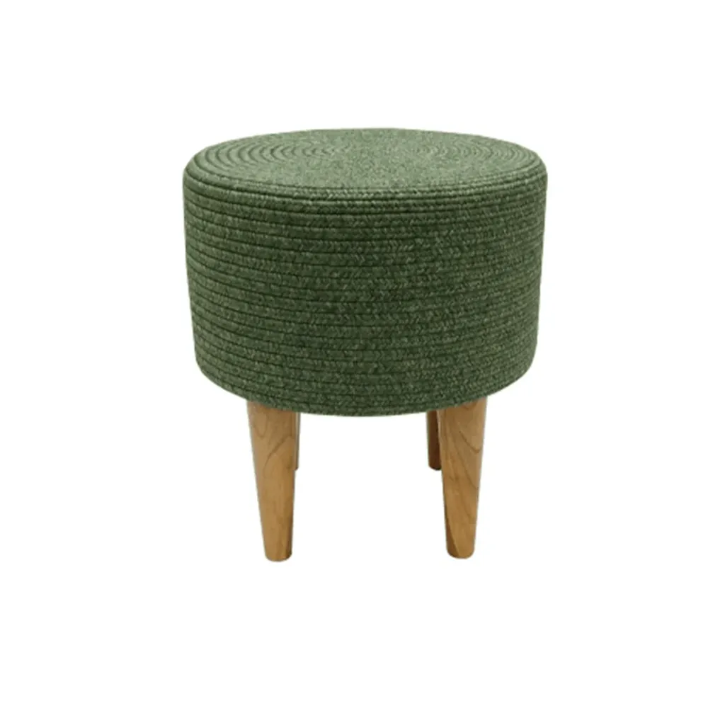 Olive Haven Indoor Round Braided Pouffe Stool 