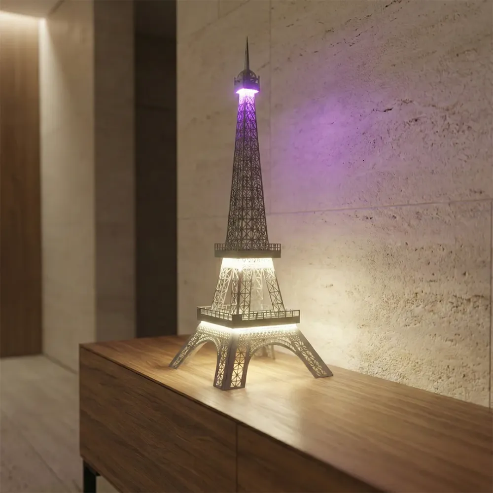 Paris Eiffel Tower Metal Table Lamp | Premium Decorative Night Lamp with Warm LED Glow 