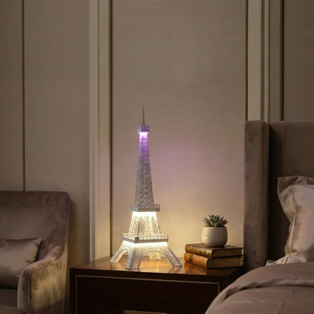 Paris Eiffel Tower Metal Table Lamp | Premium Decorative Night Lamp with Warm LED Glow 