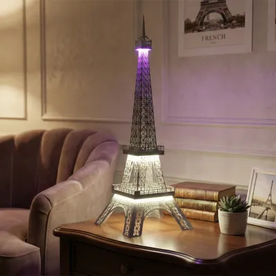 Paris Eiffel Tower Metal Table Lamp | Premium Decorative Night Lamp with Warm LED Glow