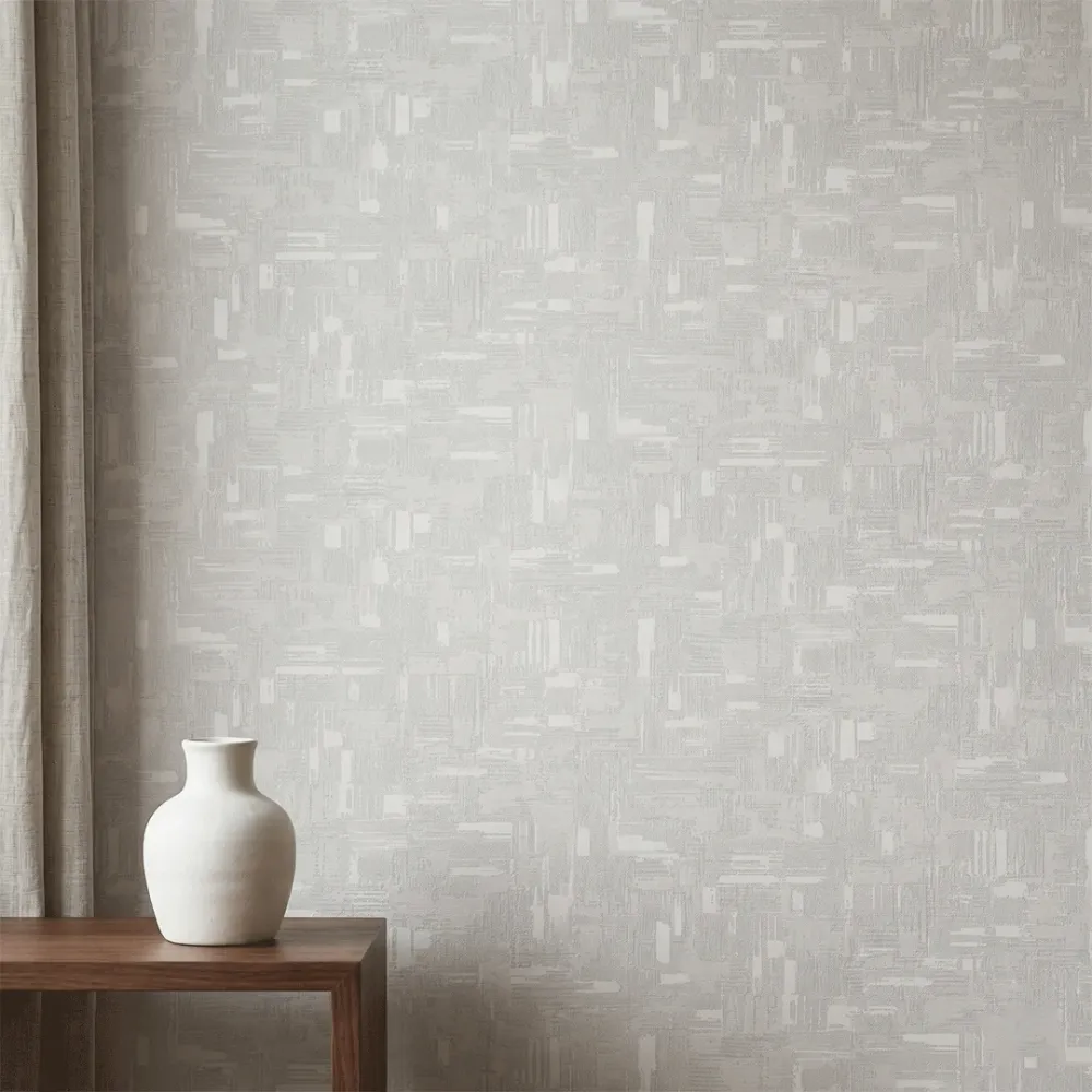 Pearl Mist Abstract Brushstroke Texture Wallpaper