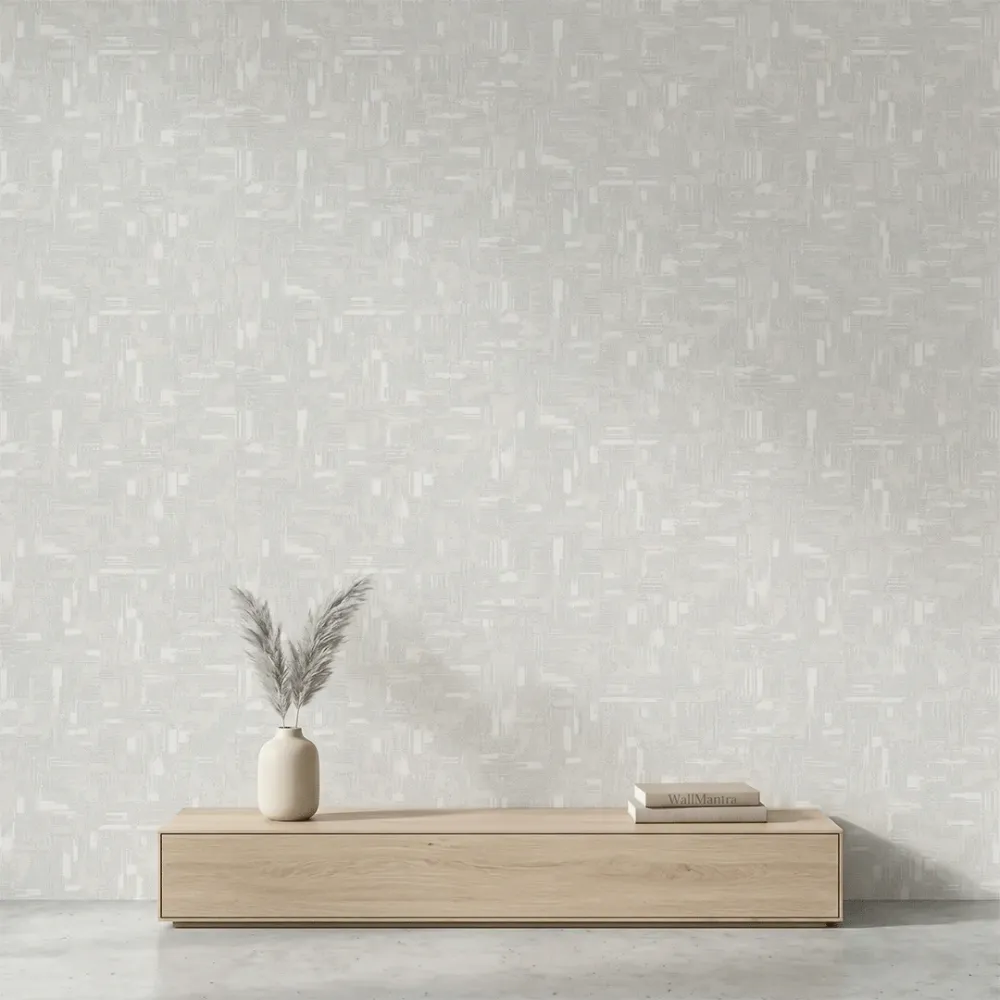 Pearl Mist Abstract Brushstroke Texture Wallpaper