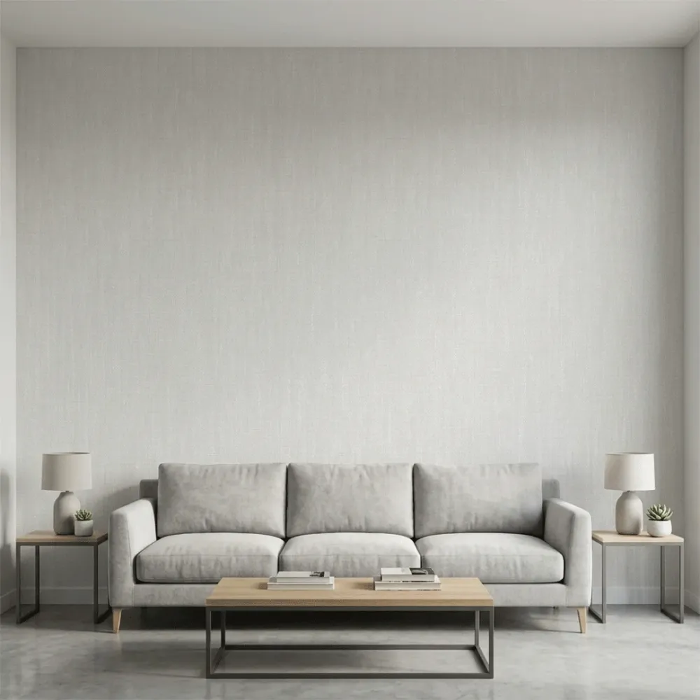 Plain White Linen Texture Wallpaper