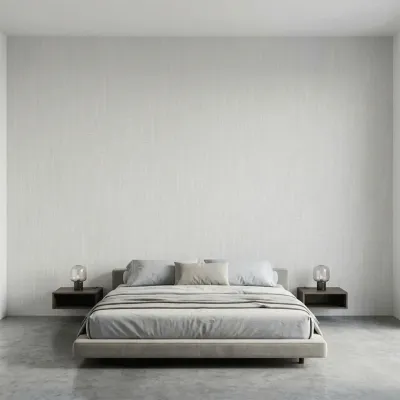 Plain White Linen Texture Wallpaper