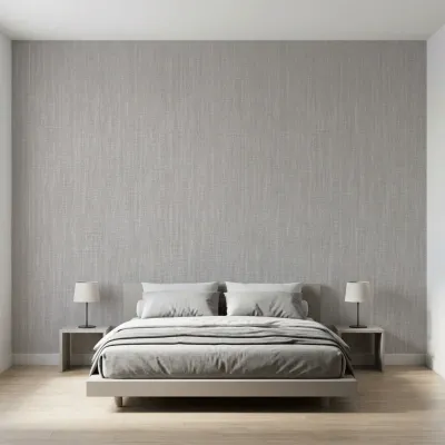 Medium Grey Linen Texture Wallpaper
