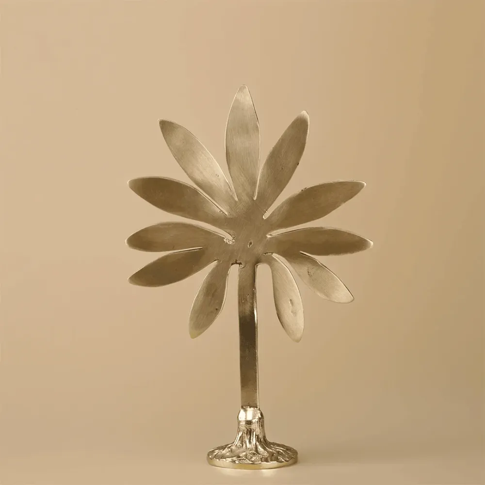 Premium Brass Palm Tree Candle Stand 
