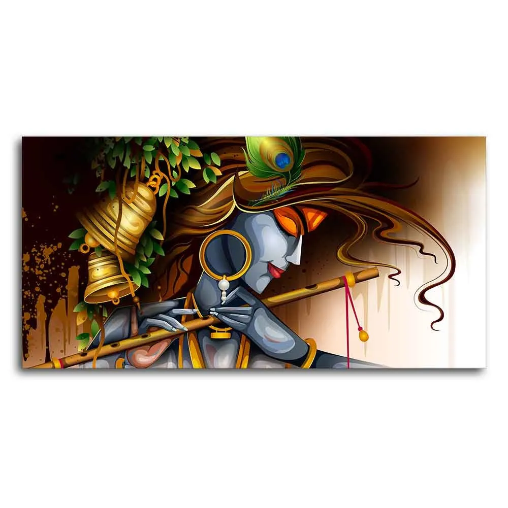 Divine Resonance of Krishna Canvas Wall Painting With Frame