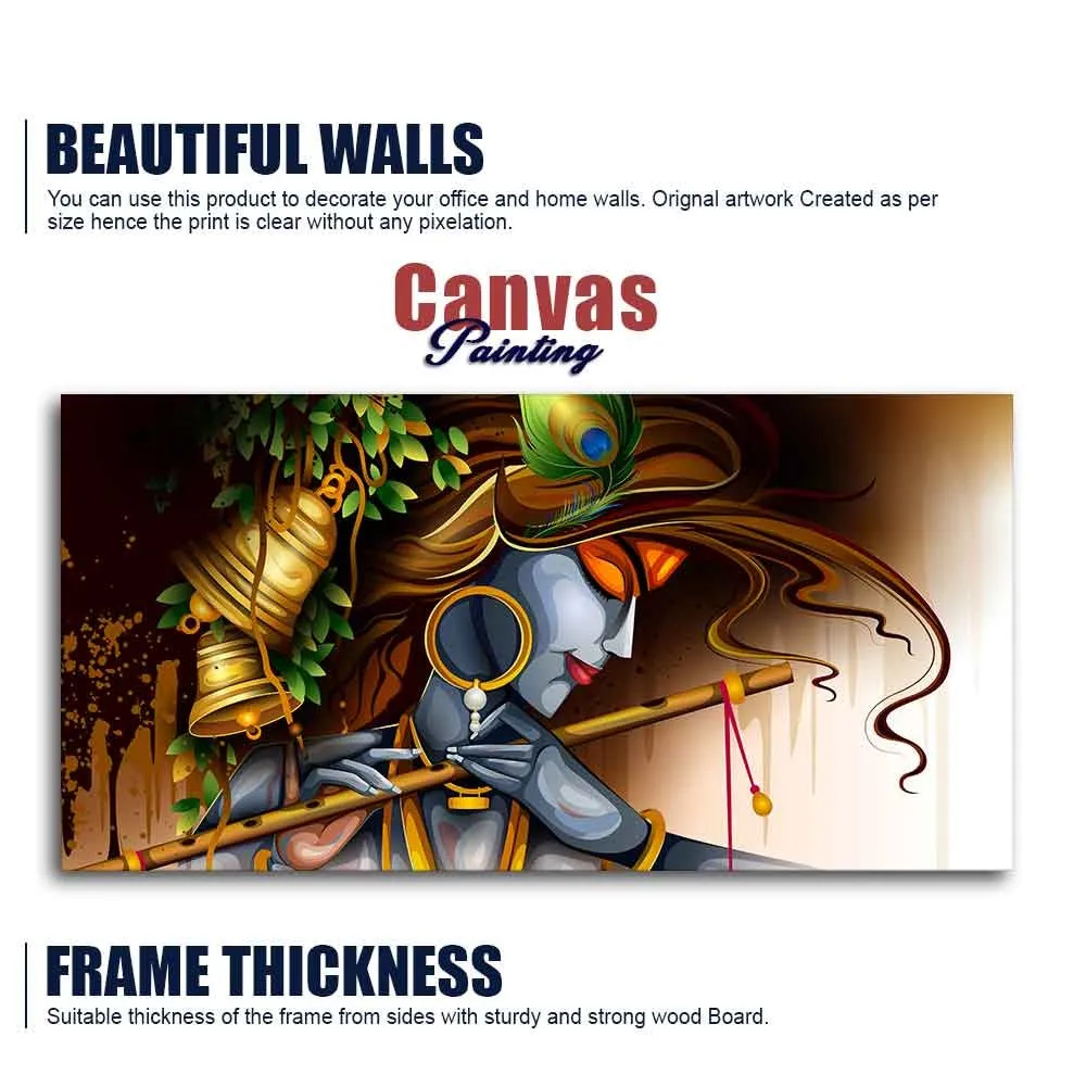 Divine Resonance of Krishna Canvas Wall Painting With Frame