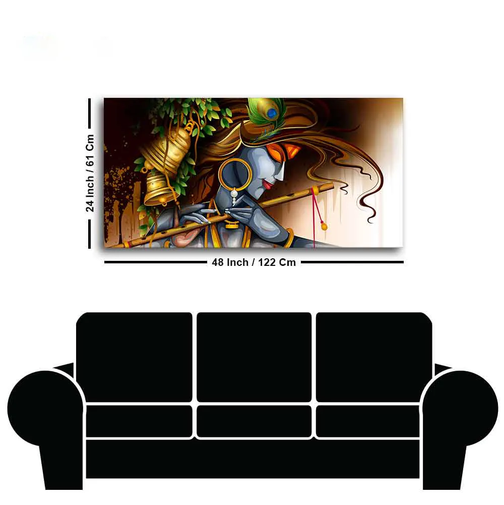 Divine Resonance of Krishna Canvas Wall Painting With Frame