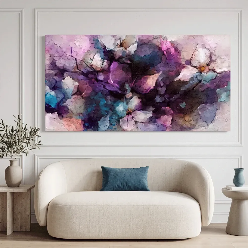 Purple Ethereal Flora Framed Wall Art With Frame