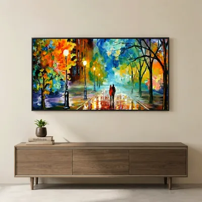 Romantic Love Couple in Forest Canvas Painting