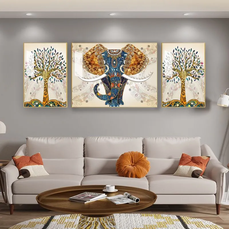 Royal Elephant Crystal Wall Art with Aluminium Frame