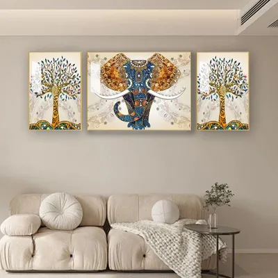 Royal Elephant Crystal Wall Art with Aluminium Frame