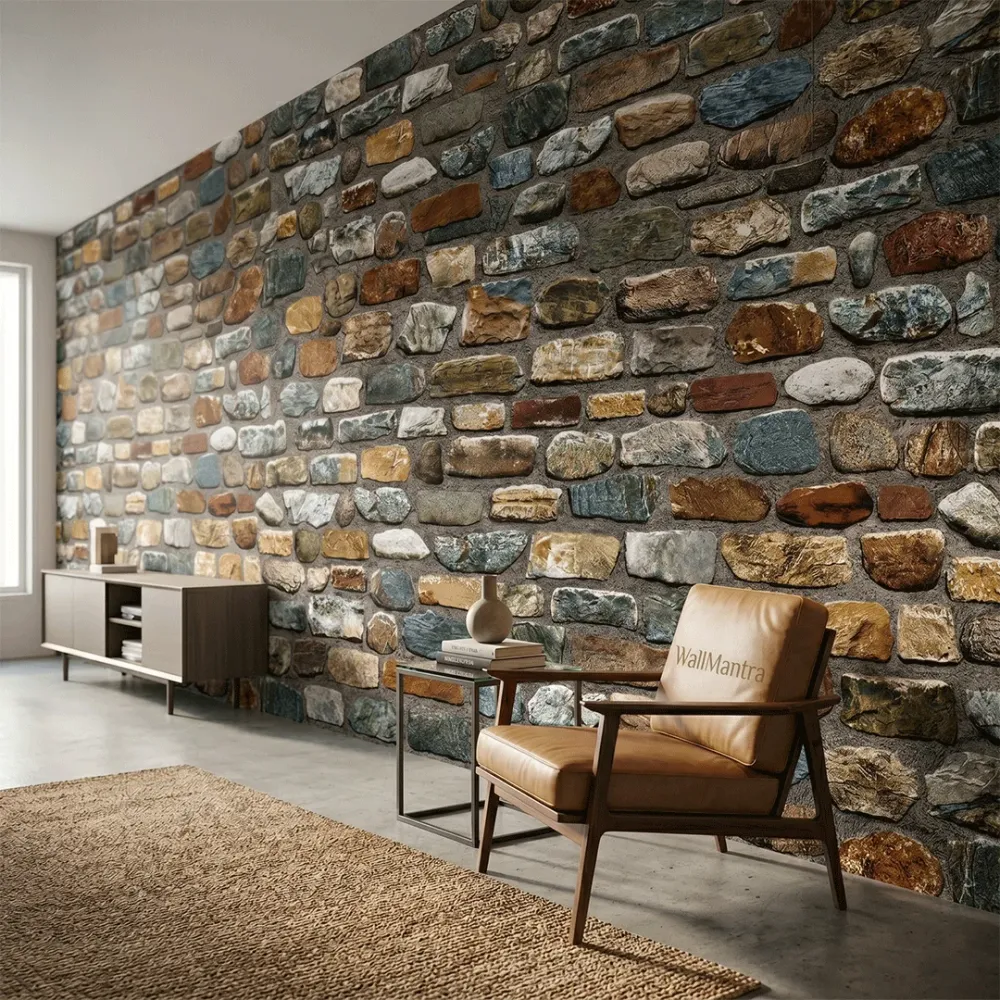 Rustic Canyon Stone Wall Wallpaper