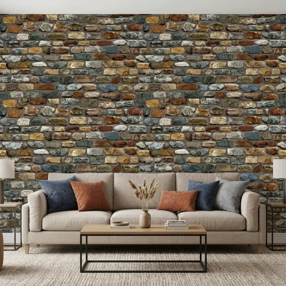 Rustic Canyon Stone Wall Wallpaper