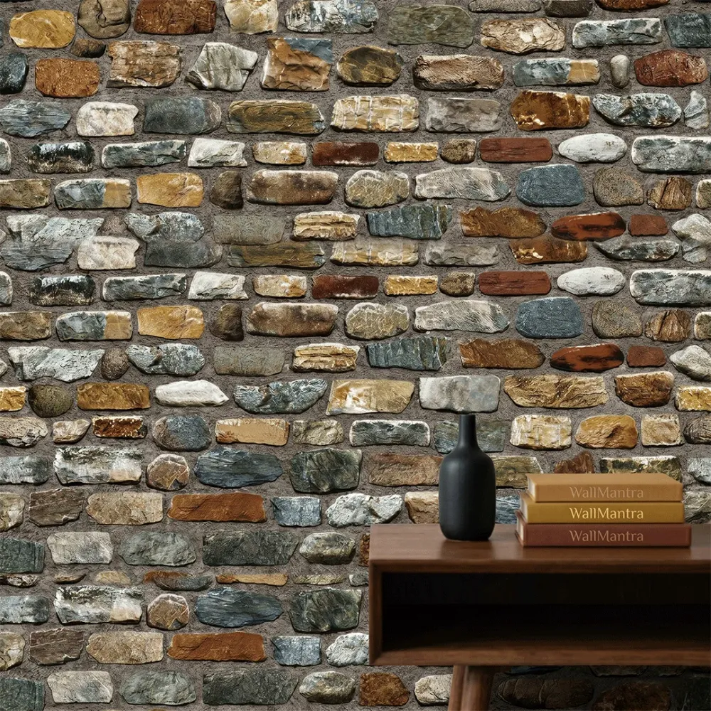 Rustic Canyon Stone Wall Wallpaper