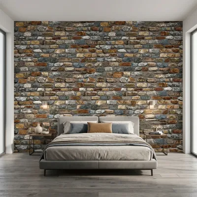 Rustic Canyon Stone Wall Wallpaper