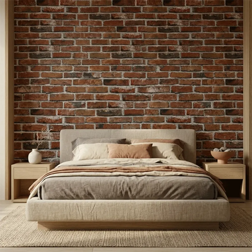 Rustic Heritage Red Brick Wallpaper 