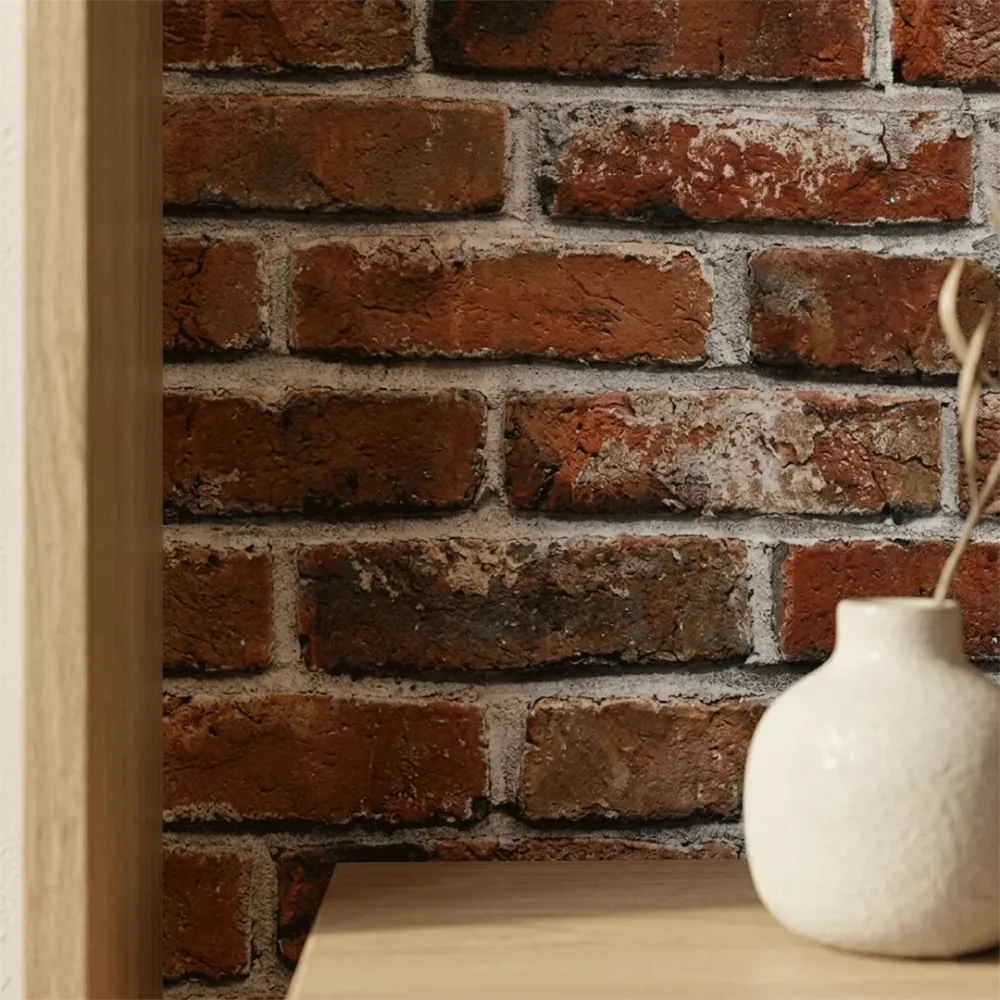 Rustic Heritage Red Brick Wallpaper 