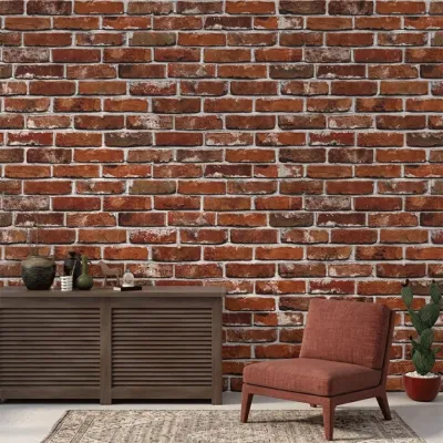 Rustic Heritage Red Brick Wallpaper