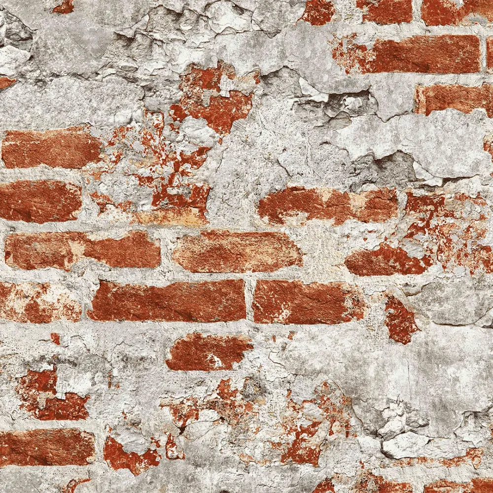 Rustic Red Plaster Brick Wallpaper