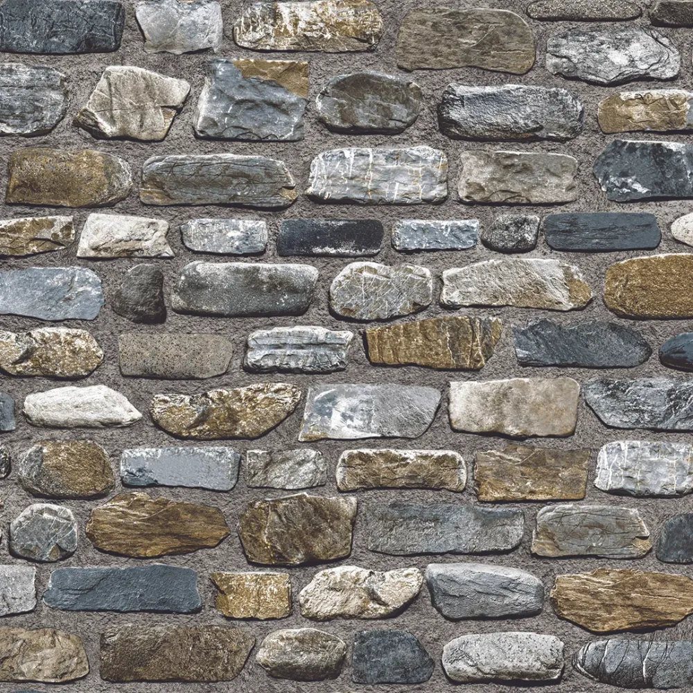 Rustic Stone Texture Wallpaper for Walls Light Brown
