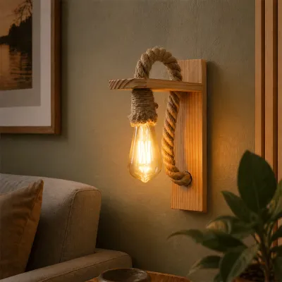 Rustic Touch High Quality Rope Wall Light