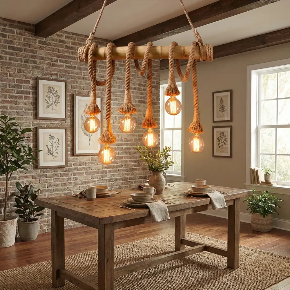 Rustic Vibes Rope Chandelier (Bulb not included) Single Piece