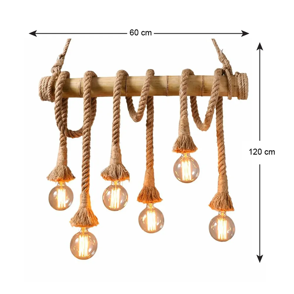 Rustic Vibes Rope Chandelier (Bulb not included) Single Piece