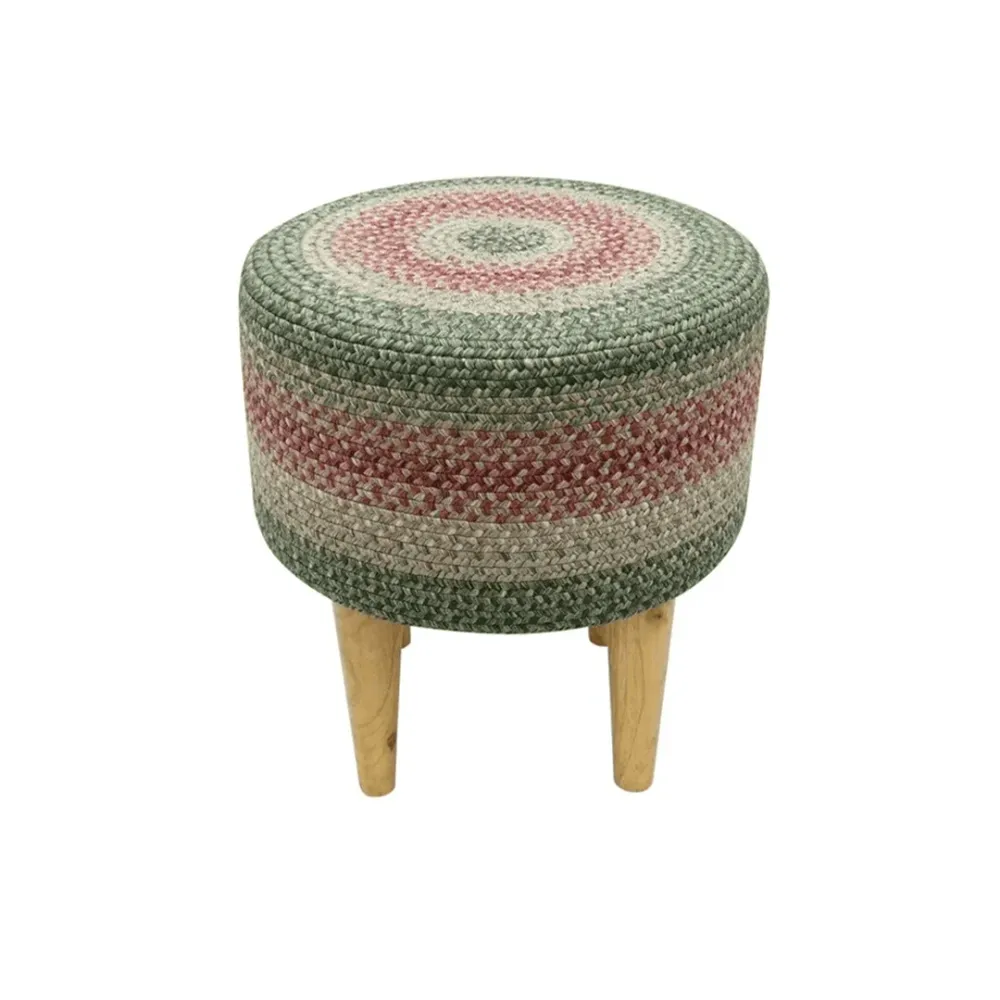 Sage Haven Indoor Round Braided Pouffe Stool 