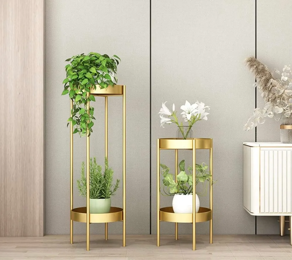 Set of 2 - Metal Floor Planter