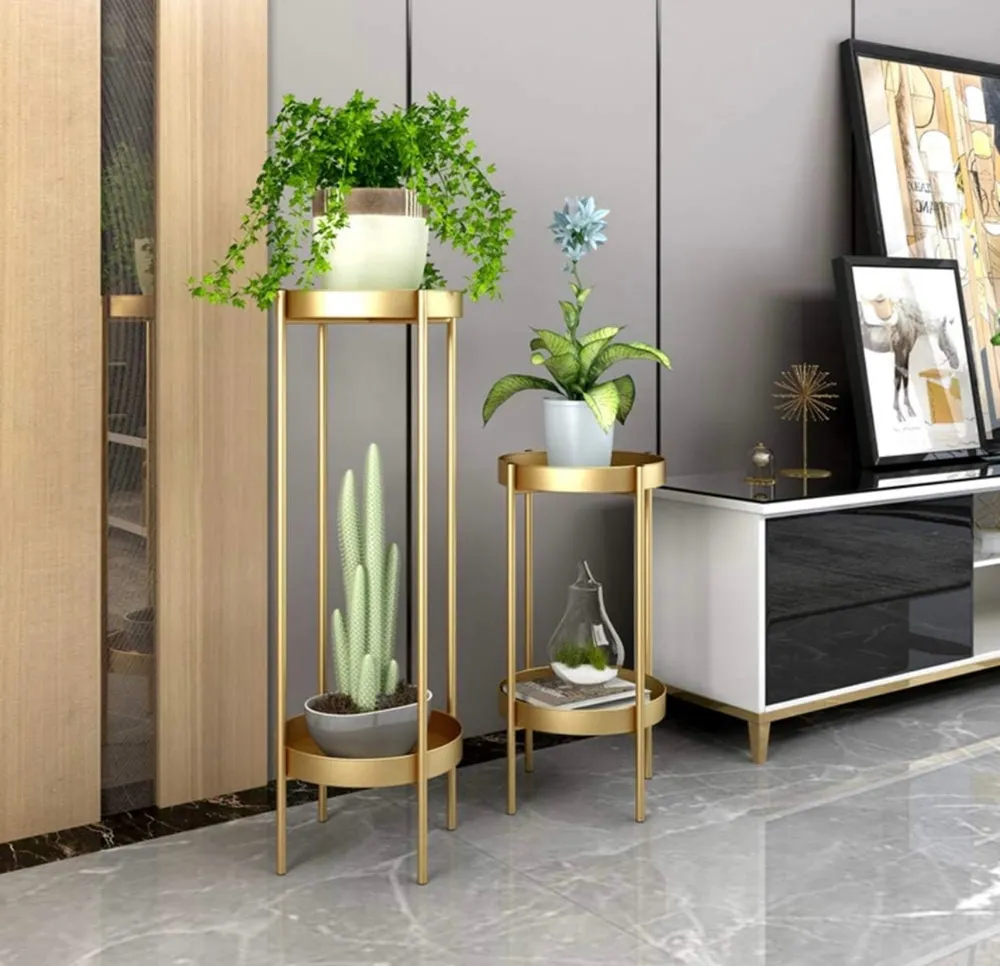 Set of 2 - Metal Floor Planter