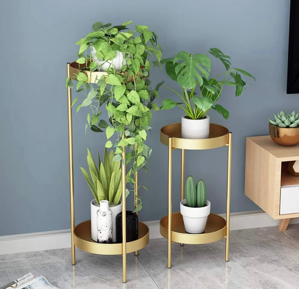 Set of 2 - Metal Floor Planter