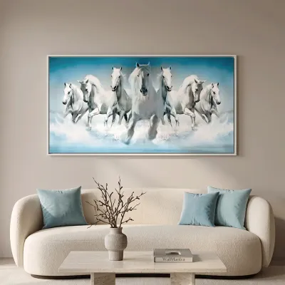Seven Running Horses Canvas Wall Painting