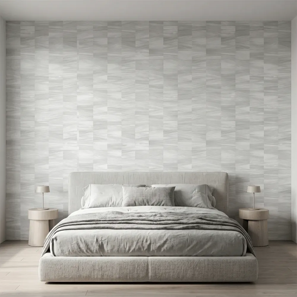 Silver Weave Geometric Wallpaper 