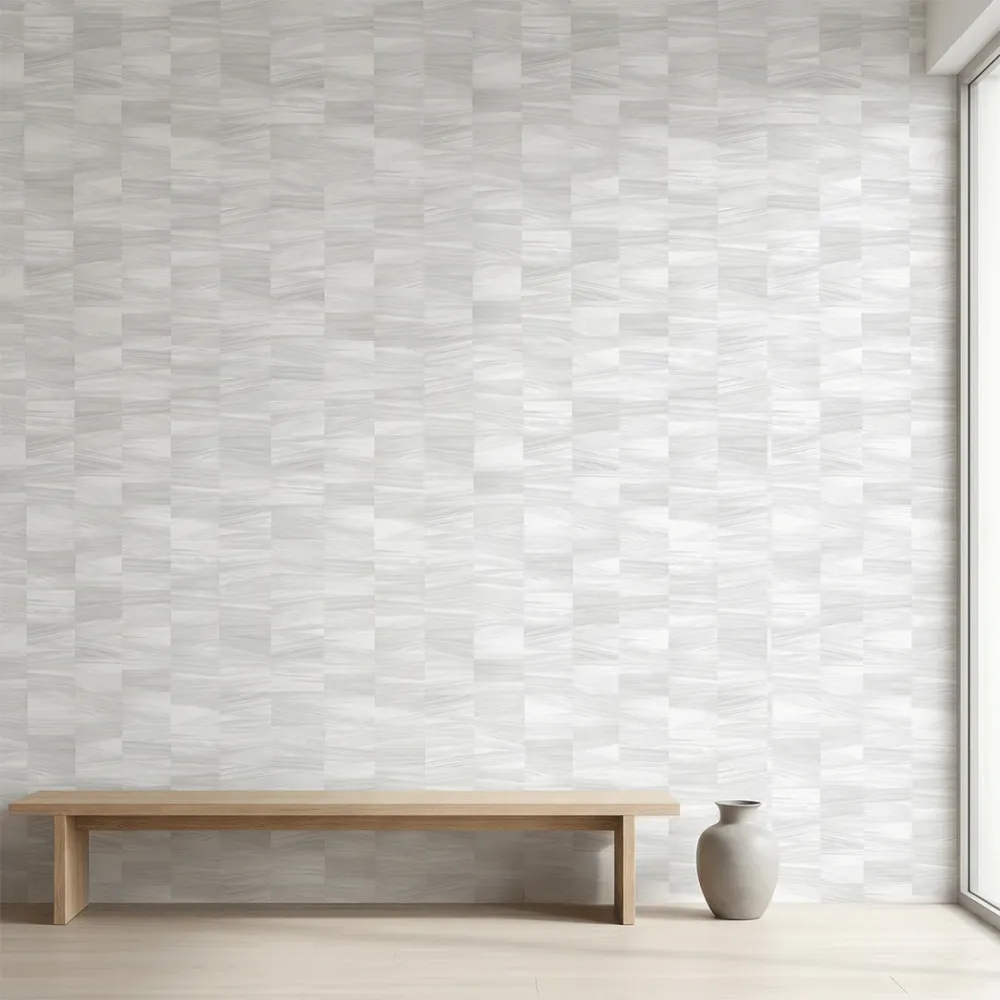 Silver Weave Geometric Wallpaper 