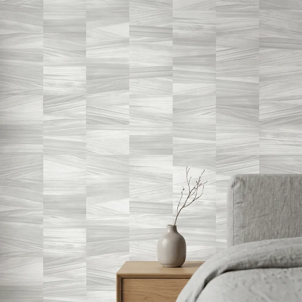 Silver Weave Geometric Wallpaper 