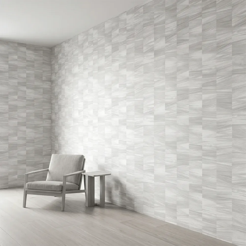 Silver Weave Geometric Wallpaper 