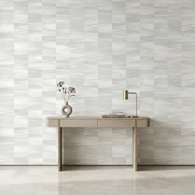 Silver Weave Geometric Wallpaper