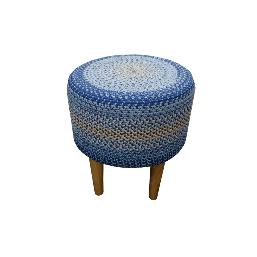 Sky Haven Indoor Round Braided Pouffe Stool 